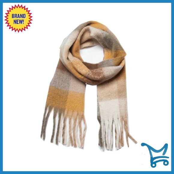 Oversized Plaid Scarf 100% Acrylic Cashmere Feel Winter Wrap 85x14